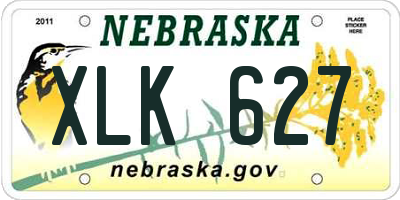 NE license plate XLK627
