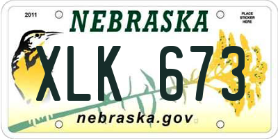 NE license plate XLK673