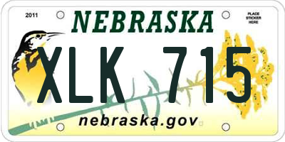 NE license plate XLK715