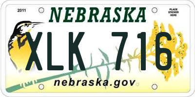 NE license plate XLK716