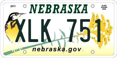 NE license plate XLK751