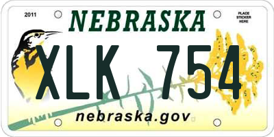 NE license plate XLK754