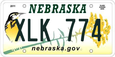 NE license plate XLK774