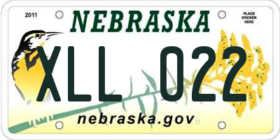 NE license plate XLL022