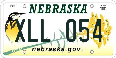 NE license plate XLL054