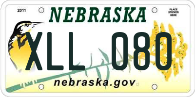 NE license plate XLL080