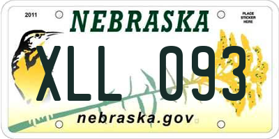 NE license plate XLL093