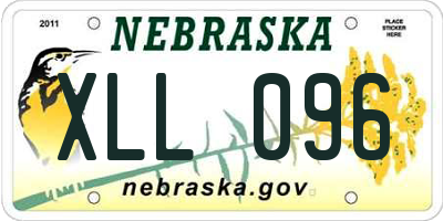 NE license plate XLL096