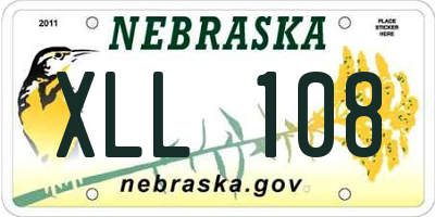 NE license plate XLL108