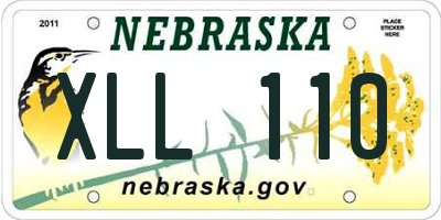 NE license plate XLL110