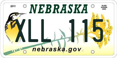 NE license plate XLL115