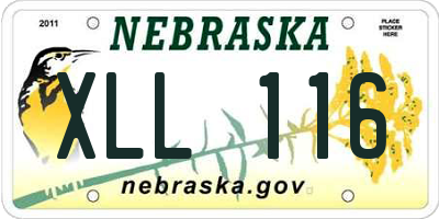 NE license plate XLL116