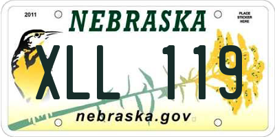 NE license plate XLL119