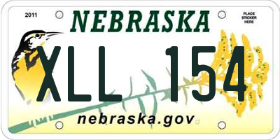 NE license plate XLL154
