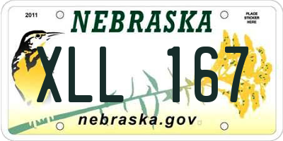 NE license plate XLL167