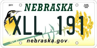 NE license plate XLL191