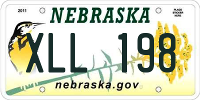 NE license plate XLL198