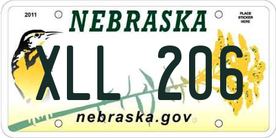 NE license plate XLL206