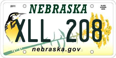 NE license plate XLL208