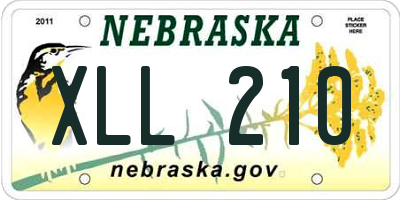 NE license plate XLL210