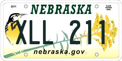 NE license plate XLL211