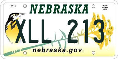 NE license plate XLL213