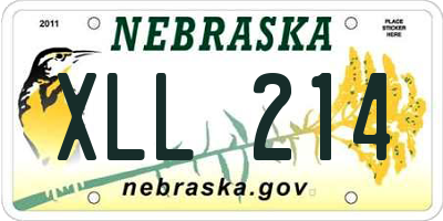 NE license plate XLL214