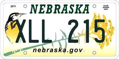 NE license plate XLL215