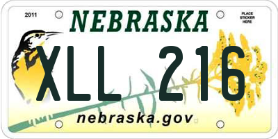 NE license plate XLL216