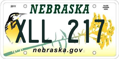 NE license plate XLL217