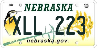 NE license plate XLL223