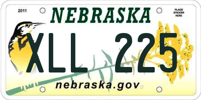 NE license plate XLL225