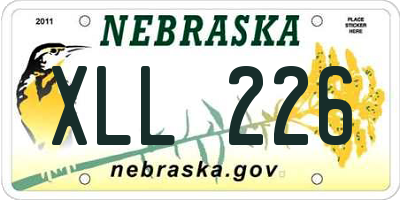 NE license plate XLL226