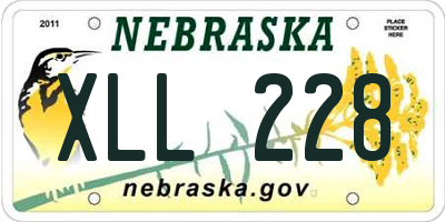 NE license plate XLL228