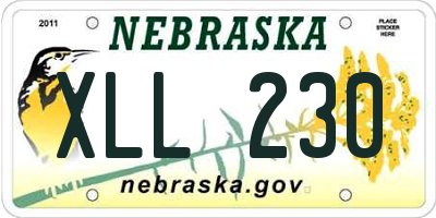 NE license plate XLL230