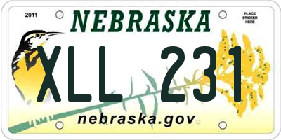 NE license plate XLL231