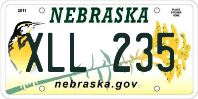 NE license plate XLL235