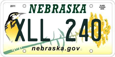 NE license plate XLL240