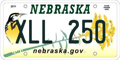 NE license plate XLL250