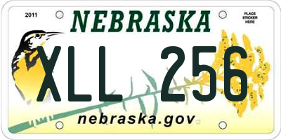 NE license plate XLL256