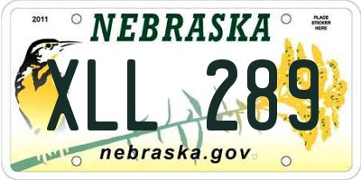 NE license plate XLL289