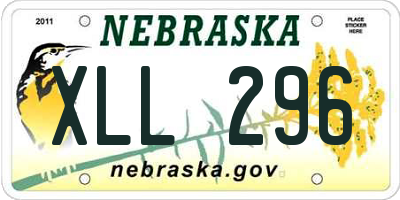 NE license plate XLL296
