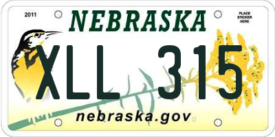 NE license plate XLL315