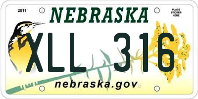 NE license plate XLL316