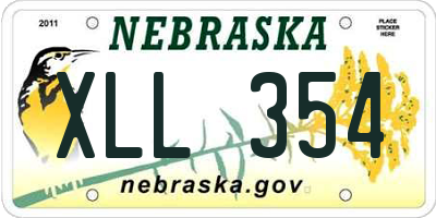 NE license plate XLL354