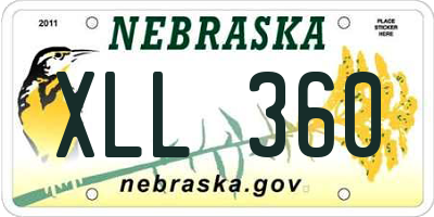 NE license plate XLL360