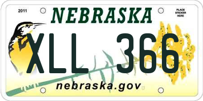 NE license plate XLL366