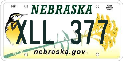 NE license plate XLL377