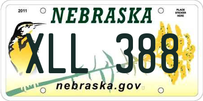 NE license plate XLL388