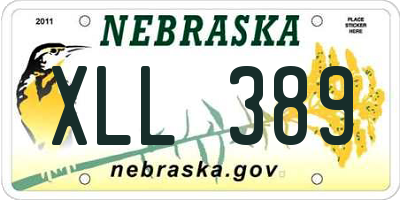 NE license plate XLL389